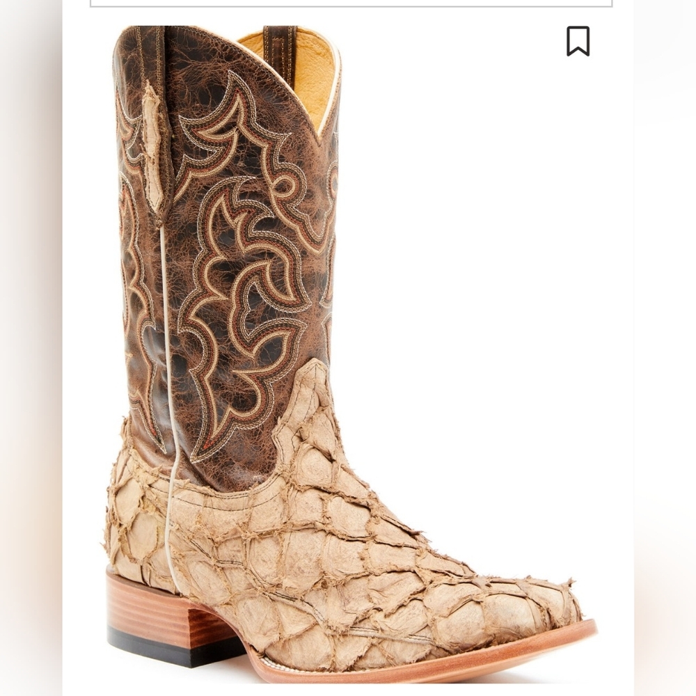 CODY JAMES MEN'S PIRARUCU EXOTIC BOOTS - BROAD SQUARE TOE size 9.5